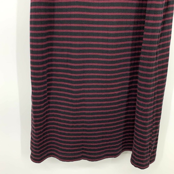 Free People Burgundy Blue Stripe Ribbed Knit Dress - Picture 8 of 8